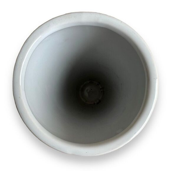 White Contrast High Gloss Circle Pattern on Matte Ceramic Tall Vase - Picture 14 of 15